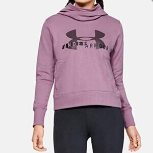 Under Armour Cotton Fleece Lilac Lavender Logo Hoodie Sweatshirt W-308 Sz S